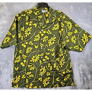 OP Ocean Pacific Shirt Mens L Hawaiian Multicolor Button Down Beachy Colorful